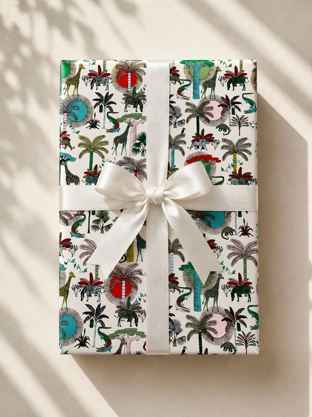 Designer wrapping paper – Animals on sand illustrated pattern by Mopti Living