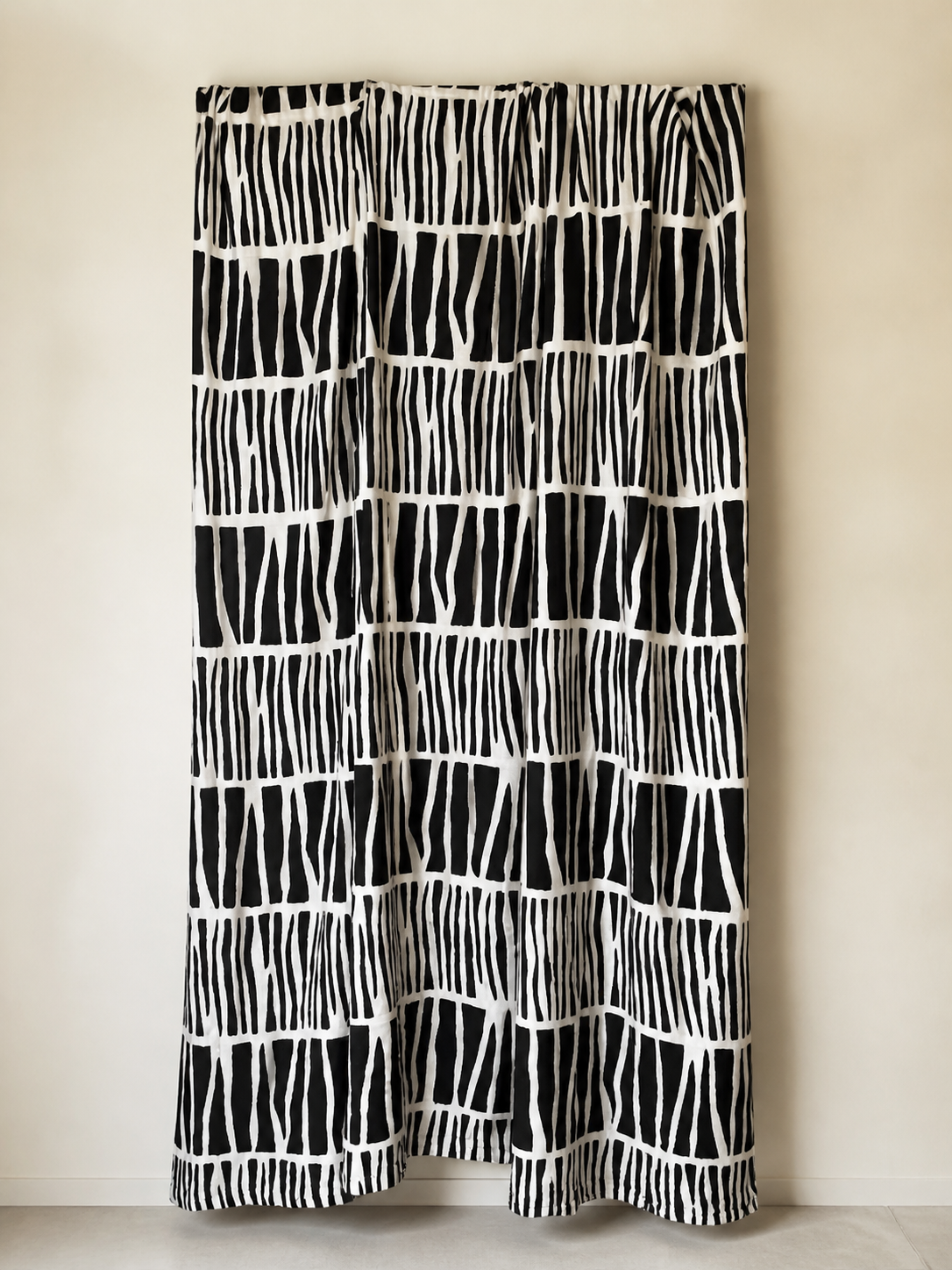 White zebra — Authentic handmade mudcloth, white zebra pattern, Le Ndomo, Ségou Mali