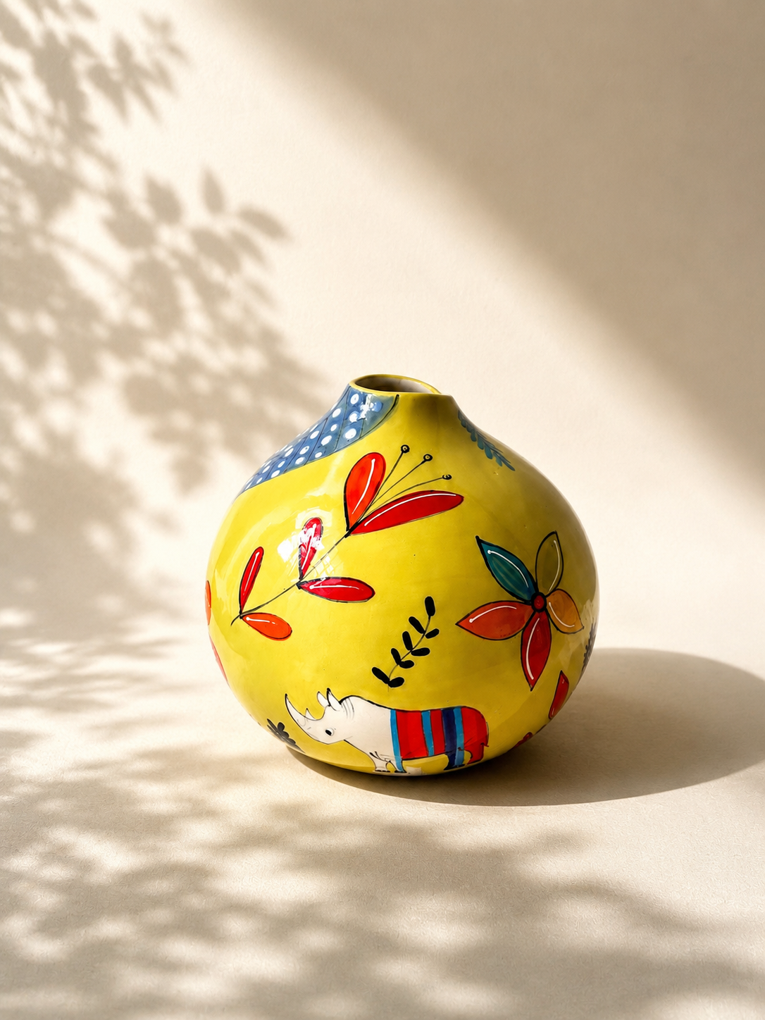 Hand-Painted Calabash Vessel