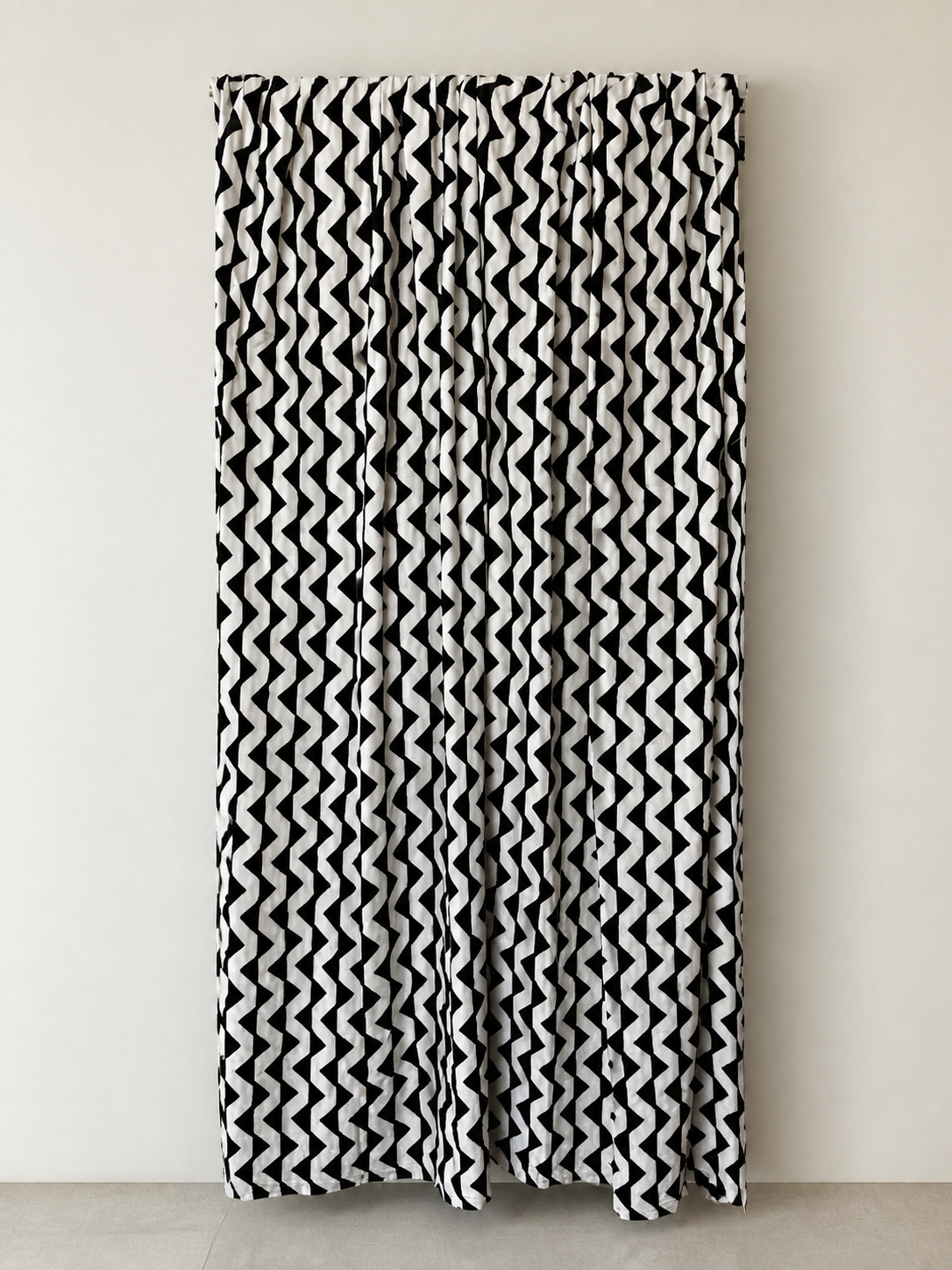 Handwoven bogolanfini, white triangle design, natural-dyed cotton, Mali