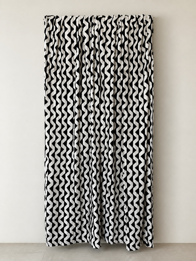 Handwoven bogolanfini, white triangle design, natural-dyed cotton, Mali