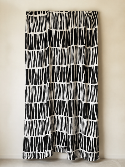 White zebra — Authentic handmade mudcloth, white zebra pattern, Le Ndomo, Ségou Mali