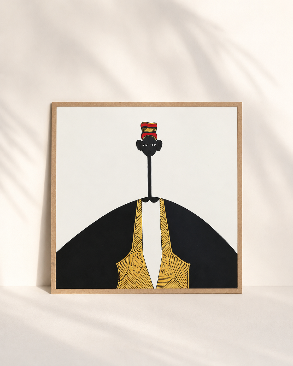 Sous verre reverse glass painting of the best man, one of a kind — original by Babacar Ngom, Mopti Living