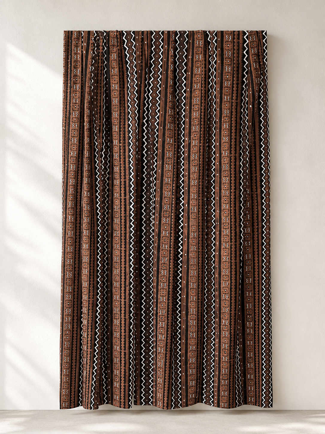 raditional Malian mudcloth, brown zulu design, natural-dyed, handwoven cotton