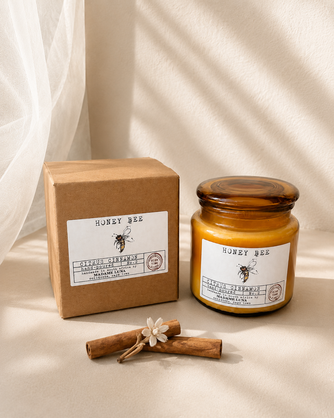 Mopti Living honey bee candle with kraft gift box